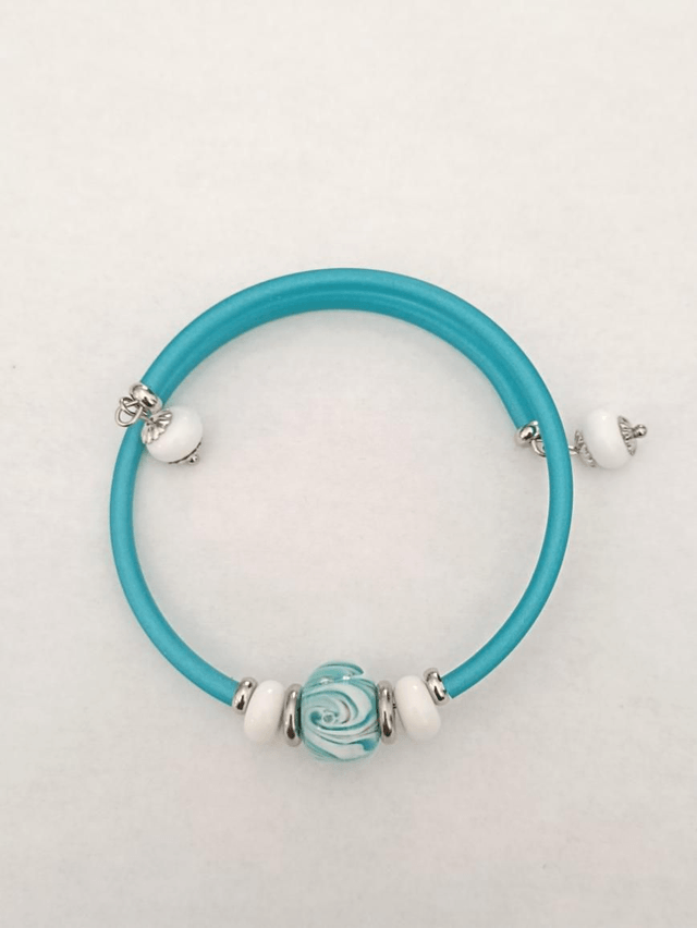 Bracelet turquoise en verre 
