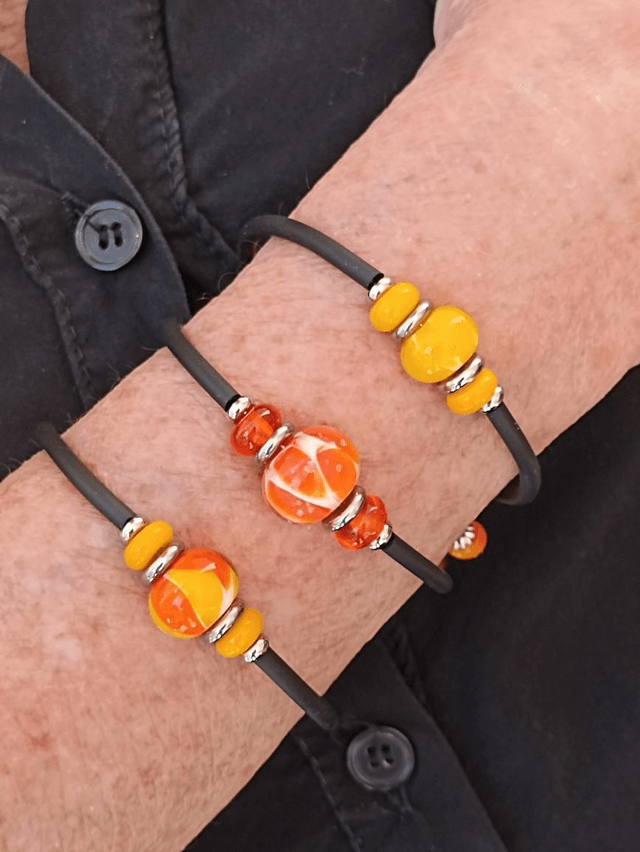 Bracelet en verre jaune 
