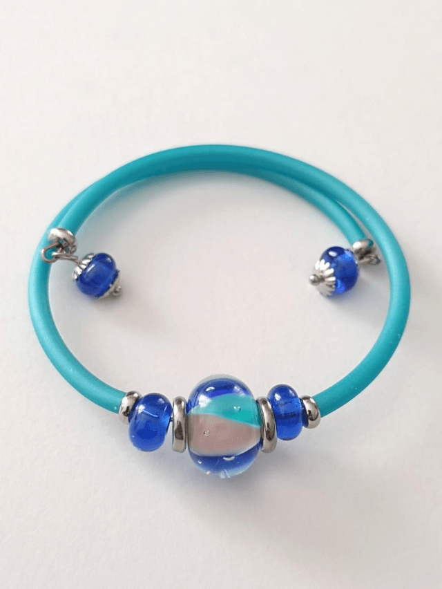 Bracelet Multicolore en verre filé au chalumeau 