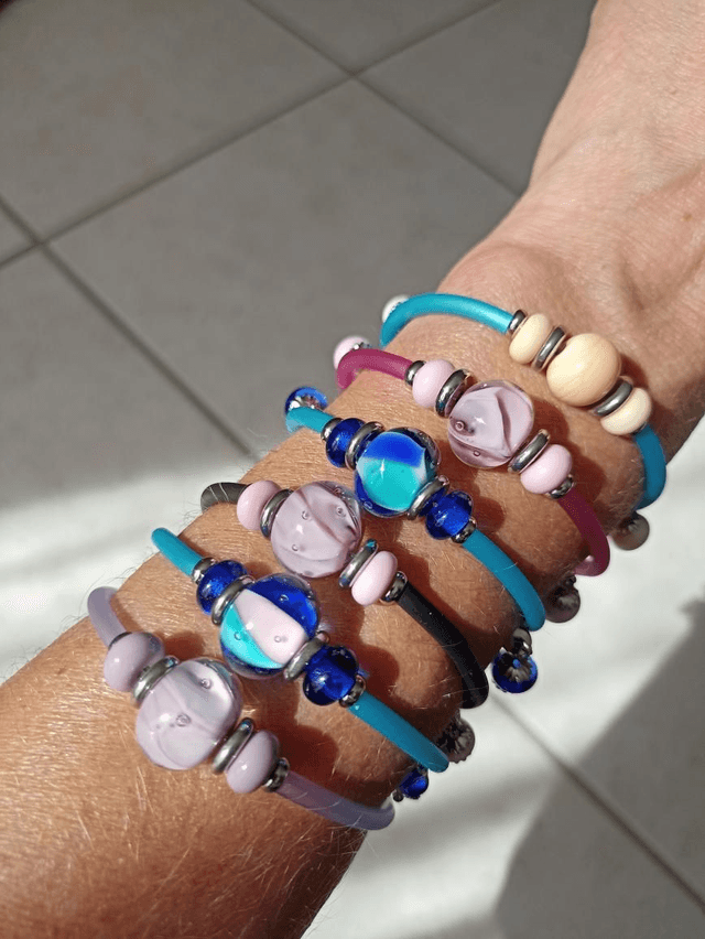 Bracelet en verre filé 