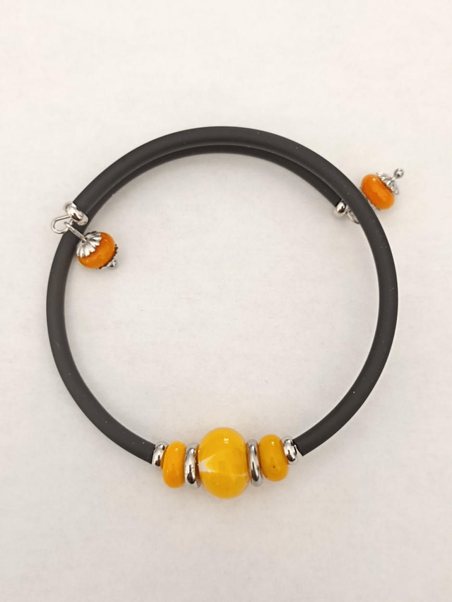 Bracelet en verre jaune 