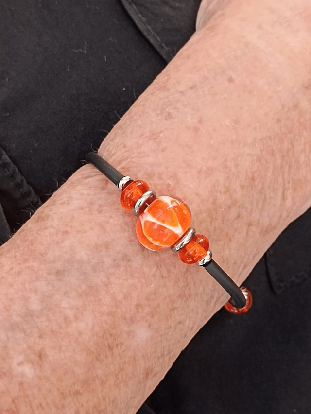 Bracelet Orange en verre filé 