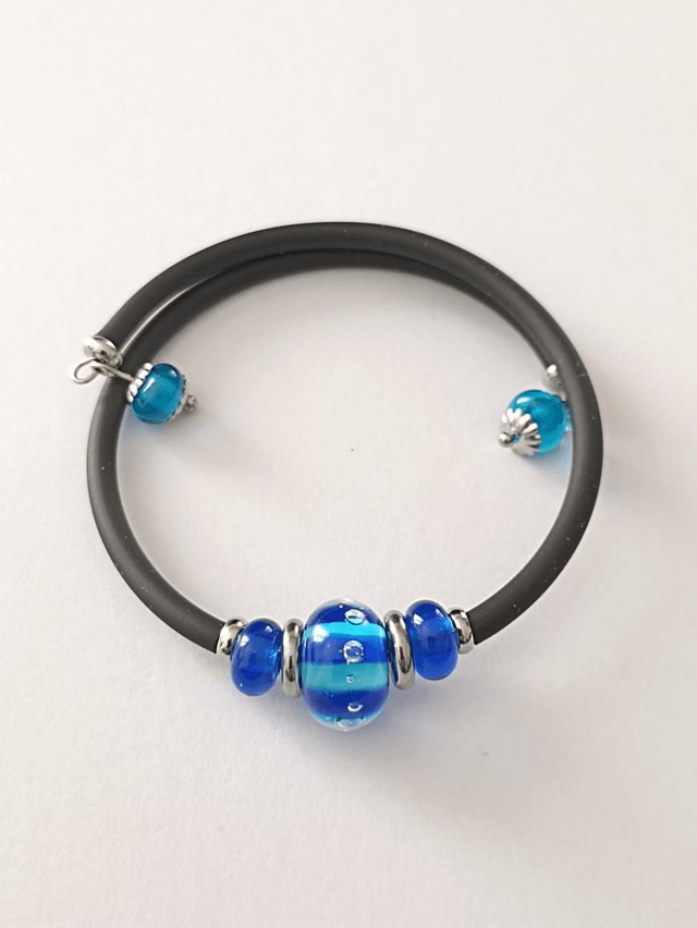 Bracelet bleu en verre 