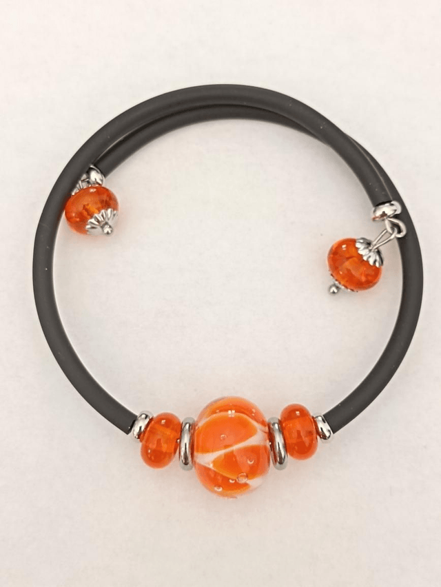 Bracelet Orange en verre filé 