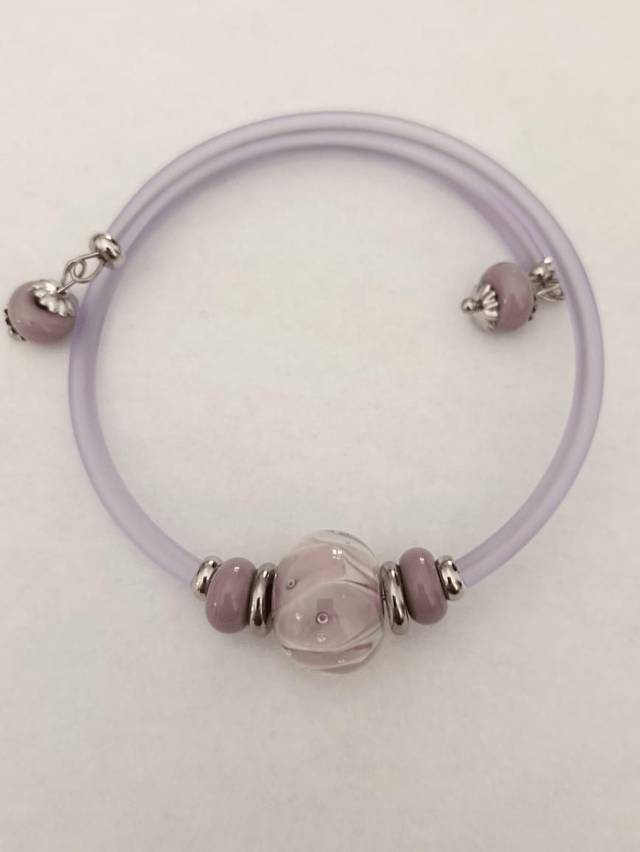 Bracelet violet en verre