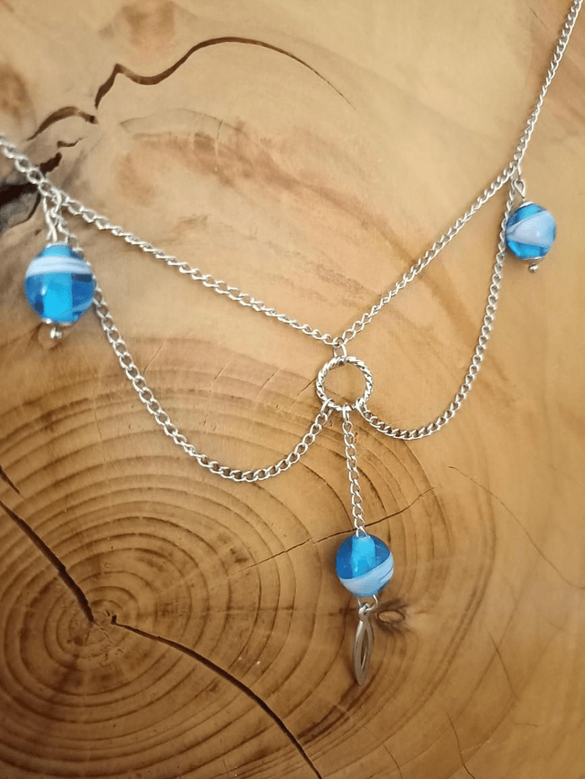 Collier en verre filé au chalumeau 