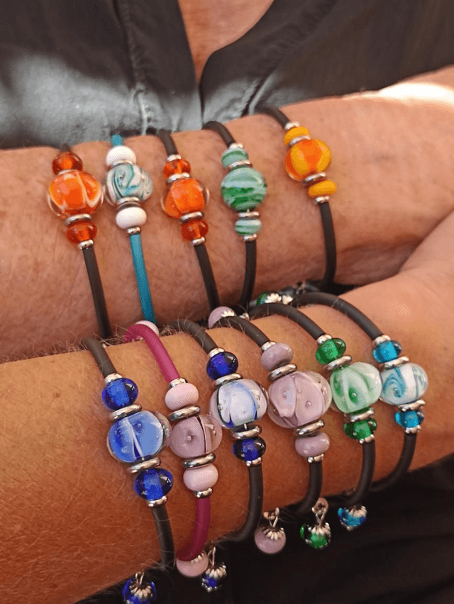 Bracelet en verre bleu