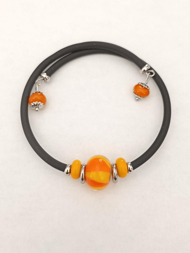 Bracelet en verre filé au chalumeau 