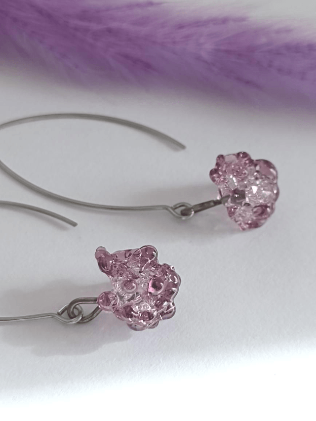 Boucles d'oreilles Granity en verre filé 