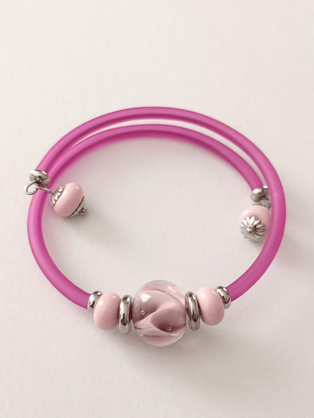 Bracelet Rose en verre de Murano 