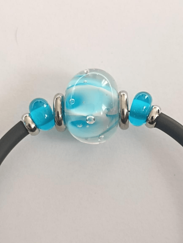 Bracelet turquoise en verre