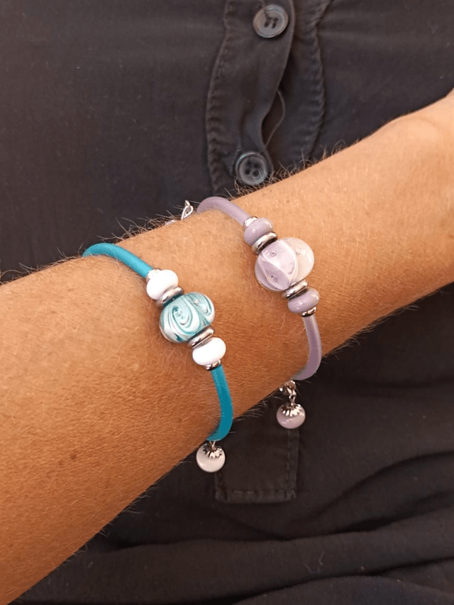 Bracelet turquoise en verre 