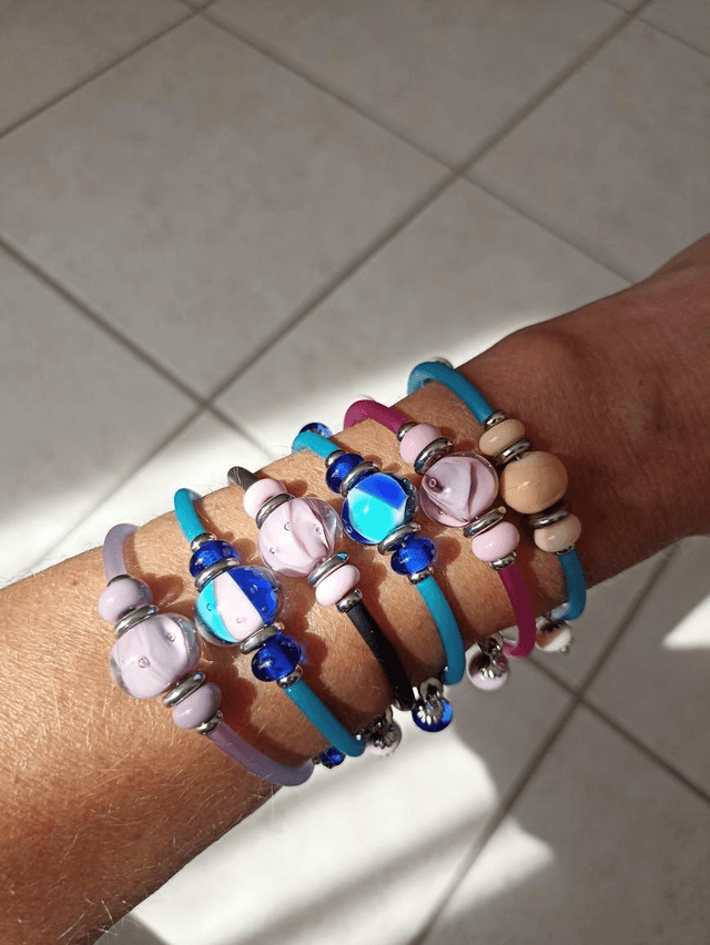 Bracelet bleu en verre 