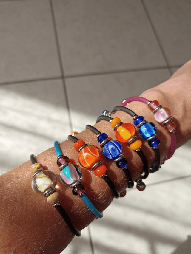 Bracelet cobalt en verre 