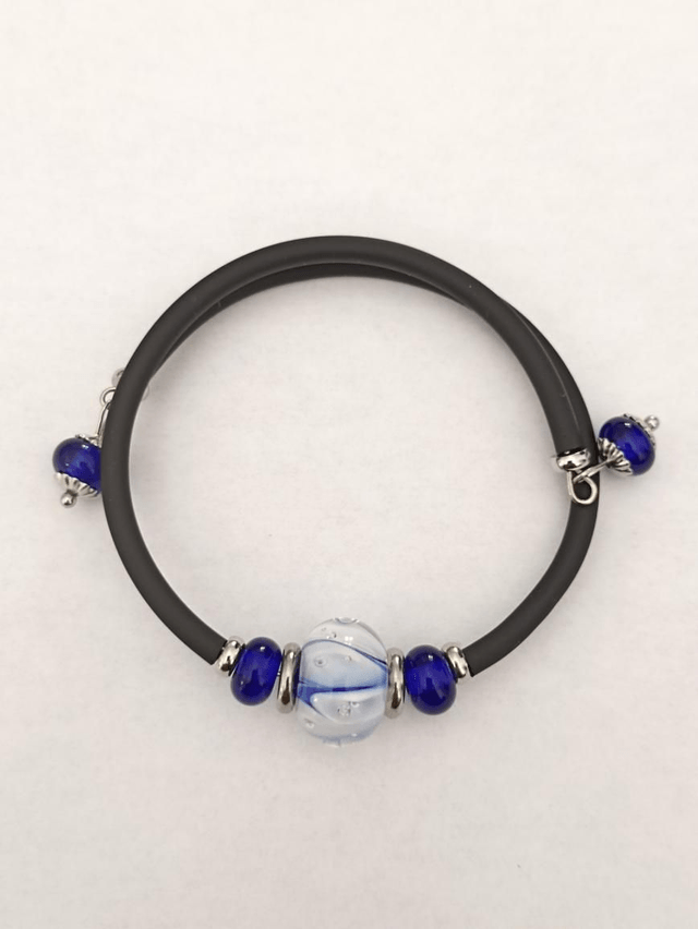Bracelet en verre bleu