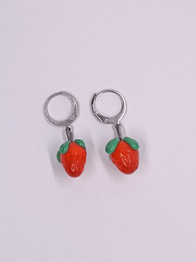 Boucles d'oreilles en verre Fraise