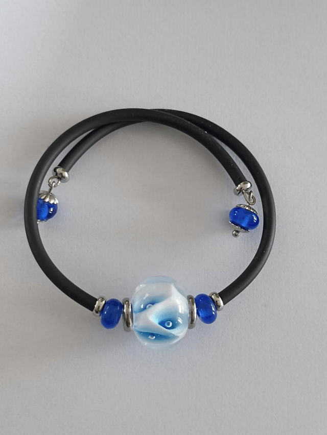 Bracelet bleu en verre 