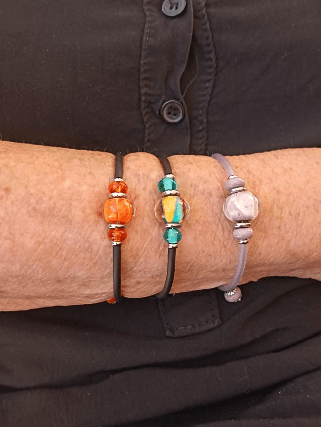 Bracelet duo de couleurs en verre 