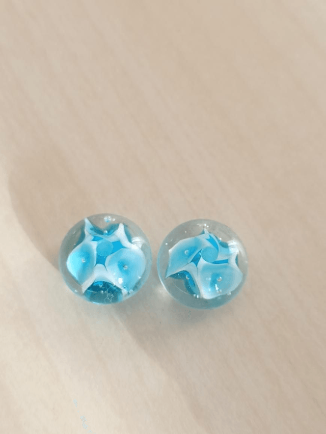 Perles en verre filé au chalumeau Turquoise 