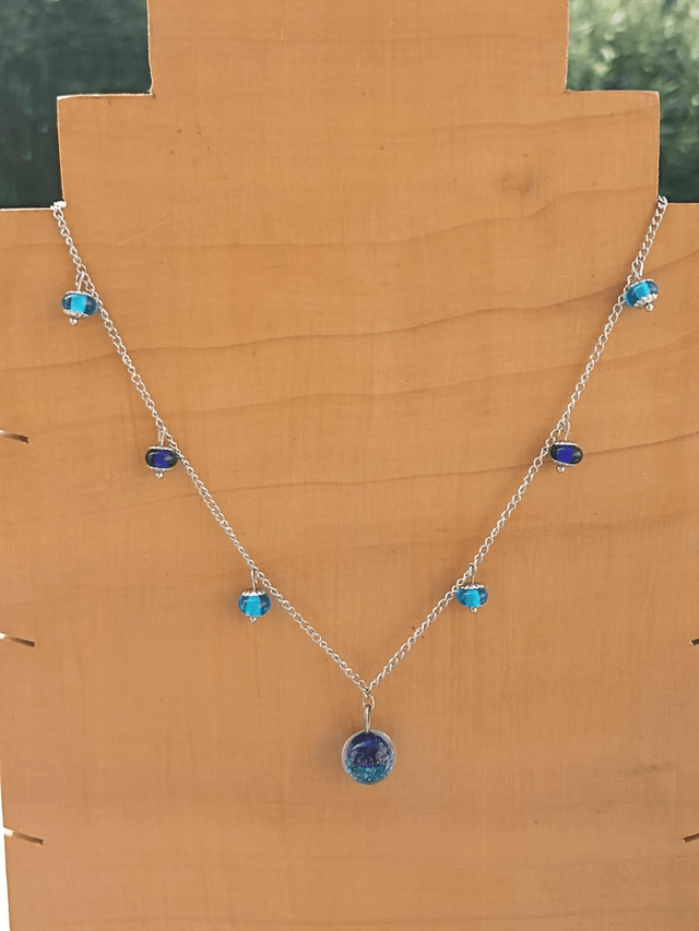 Collier en verre océan 