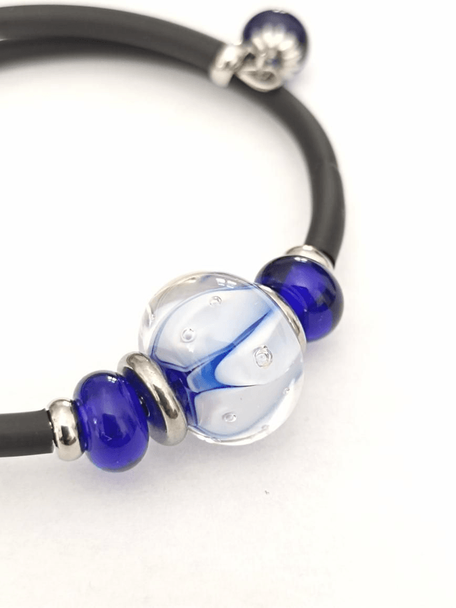 Bracelet en verre bleu