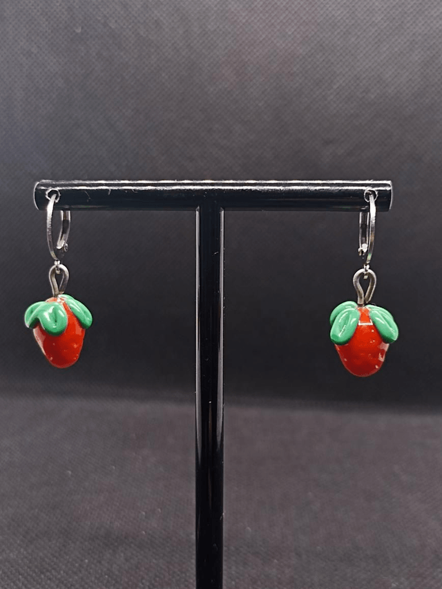 Boucles d'oreilles en verre Fraise