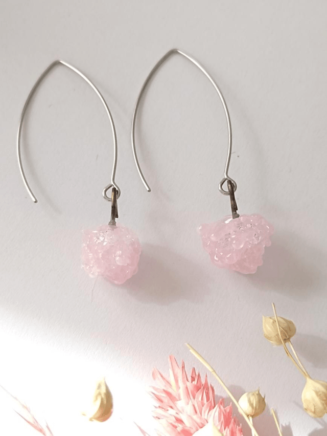 Boucles d'oreilles Granity rose pâle 