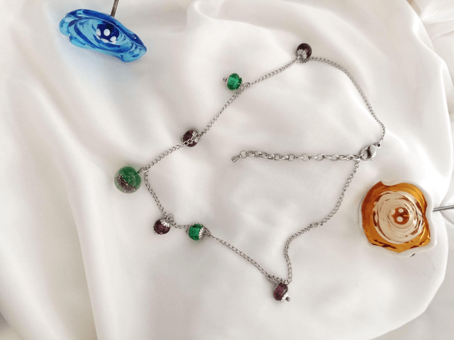 Collier duo de couleurs en verre