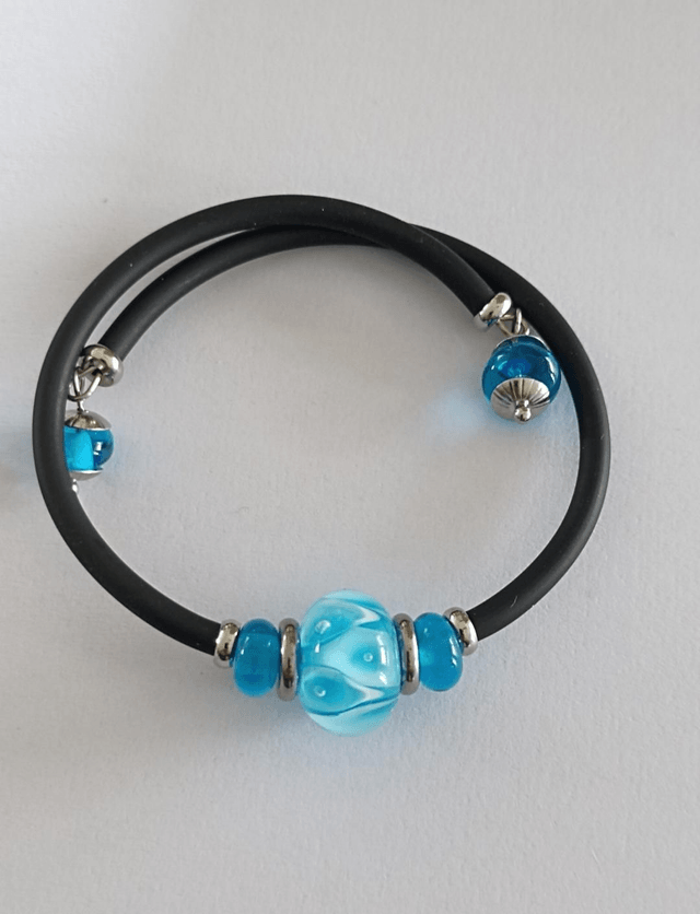 Bracelet turquoise en verre