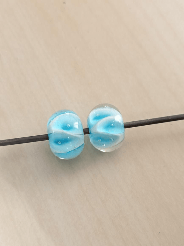 Perles en verre filé au chalumeau Turquoise 