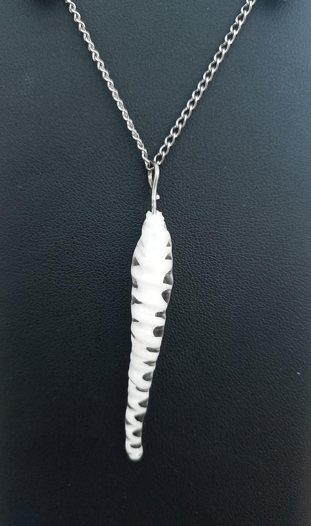 Collier en verre Tourbillon blanc 