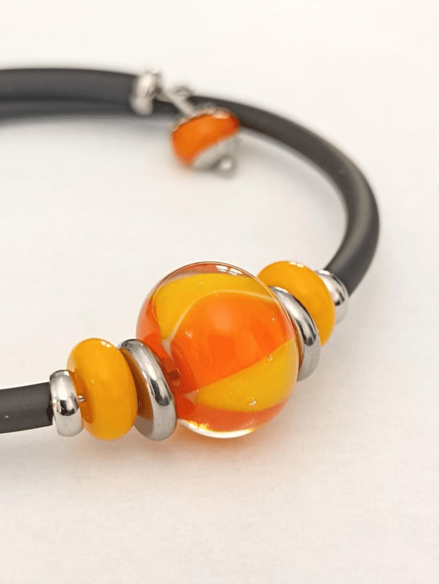 Bracelet en verre filé au chalumeau 