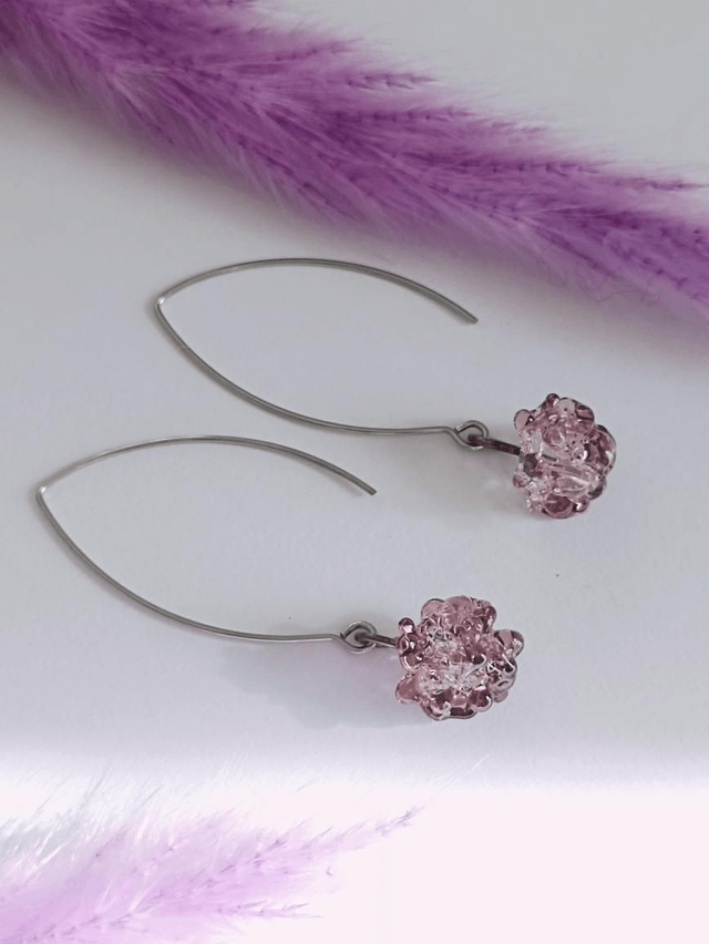 Boucles d'oreilles Granity en verre filé 