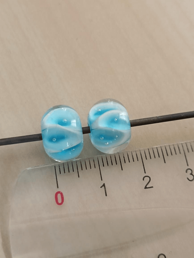 Perles en verre filé au chalumeau Turquoise 