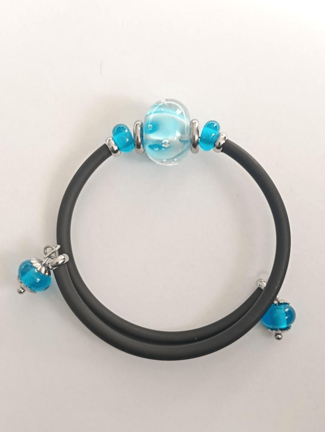 Bracelet turquoise en verre