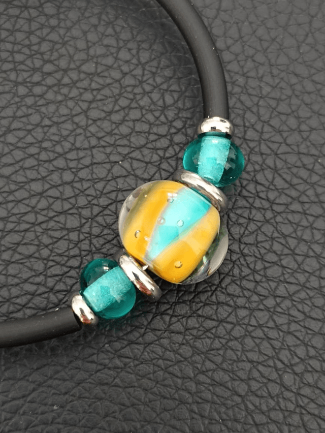 Bracelet duo de couleurs en verre 
