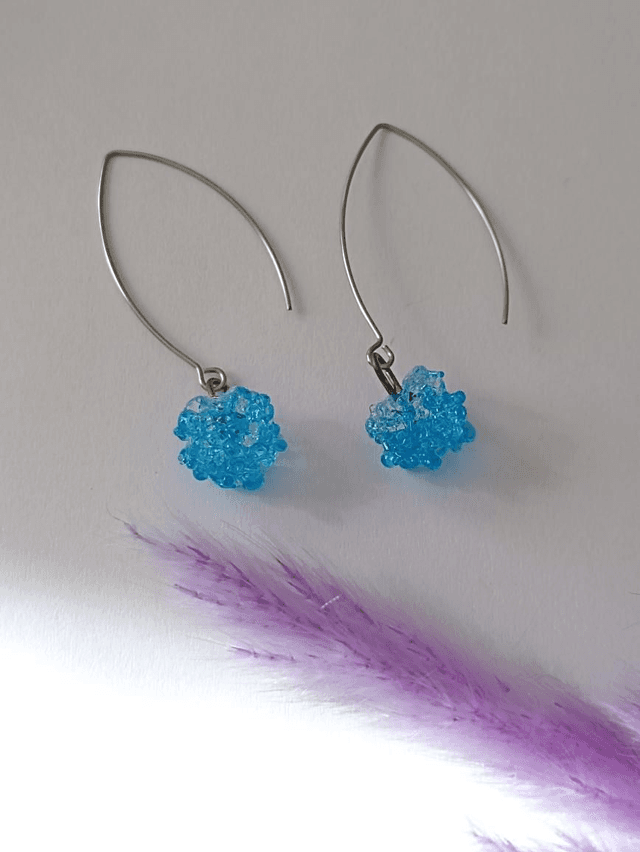 Boucles d&#039;oreilles en verre turquoise 