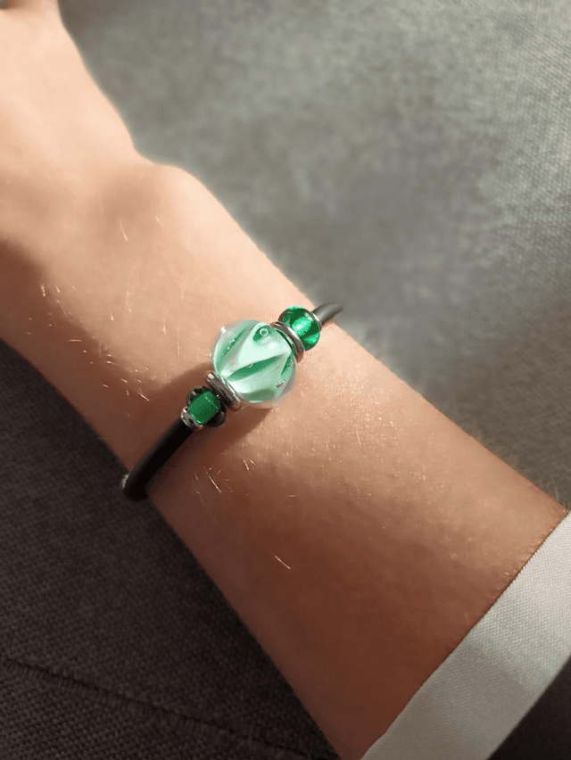 Bracelet en perles vertes 