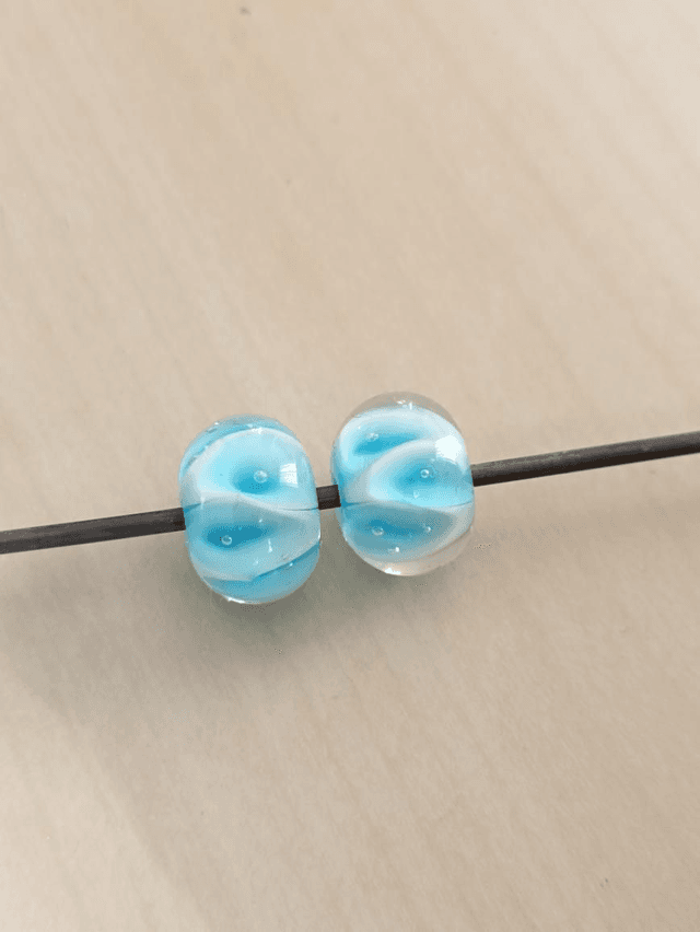 Perles en verre filé au chalumeau Turquoise 