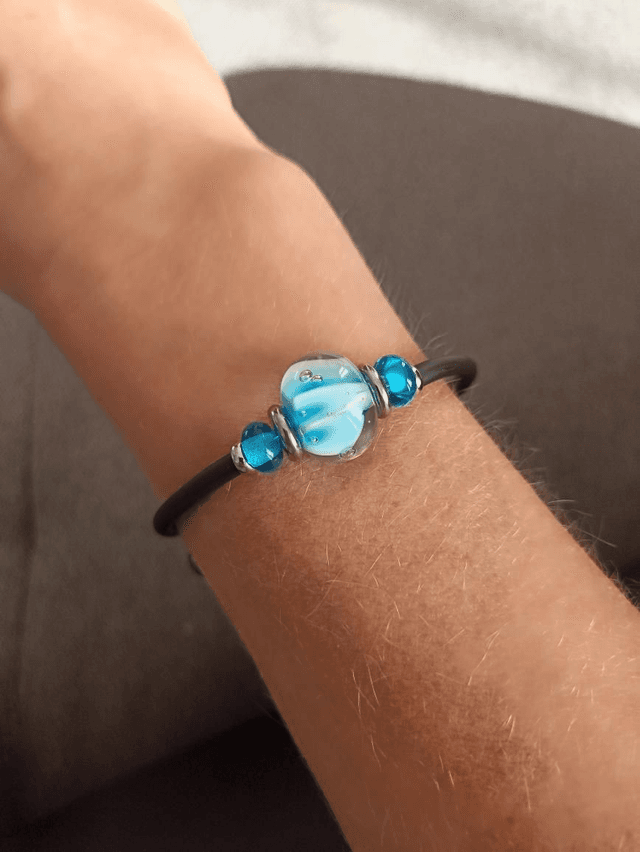 Bracelet turquoise en verre